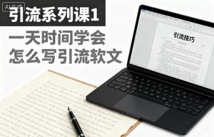 引流系列课1,一天时间学会怎么写引流软文-风淘社
