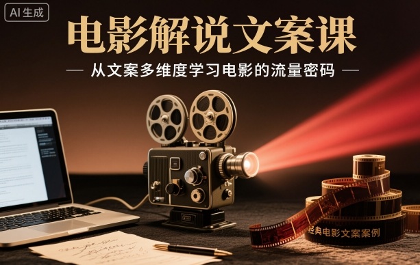 电影解说文案课,从文案多维度学习电影的流量密码-风淘社