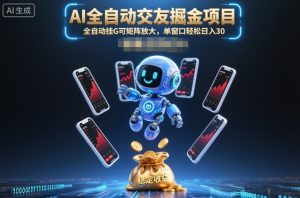 AI全自动交友掘金项目,全自动挂G可矩阵放大,单窗口轻松日入30+【揭秘】-风淘社