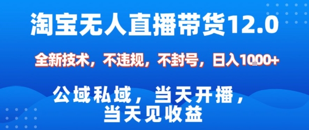 淘宝无人直播12.0,公域私域技术,不封号,不违规布局双十一流量风口,日入1k(独家技术)【揭秘】-风淘社