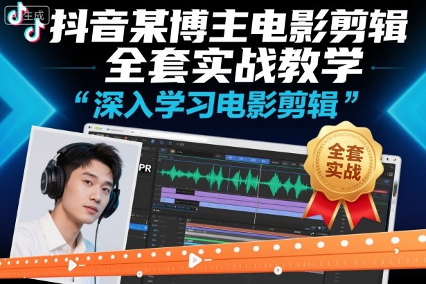 抖音某博主电影剪辑全套实战教学,深入学习电影剪辑-风淘社
