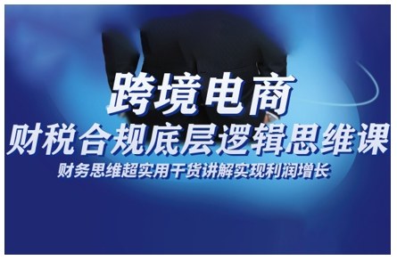 跨境电商财稅合规底层逻辑思维课，财务思维超实用于货讲解实现利润增长-风淘社