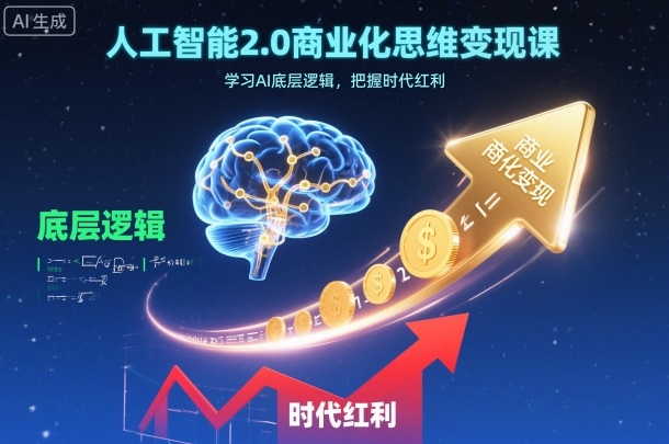 人工智能2.0商业化思维变现课,学习AI底层逻辑,把握时代红利-风淘社
