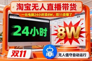 淘宝无人直播带货,一台电脑214小时卖8W,双11卖爆了【揭秘】-风淘社