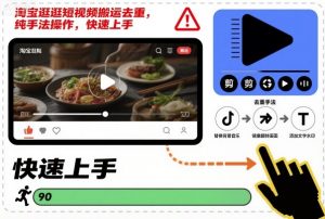 淘宝逛逛短视频搬运去重,纯手法操作,快速上手-风淘社