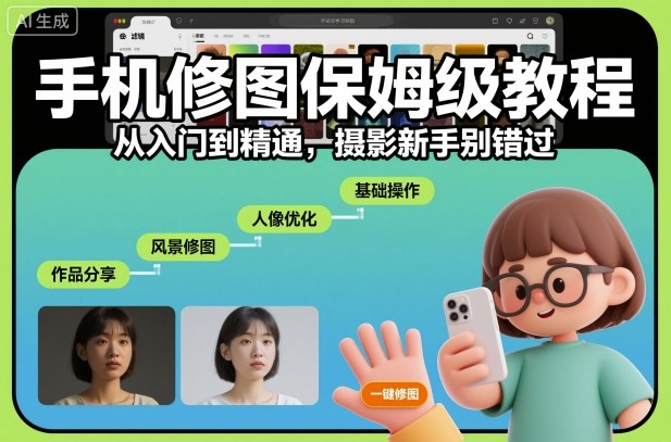 手机修图保姆级教程,从入门到精通,摄影新手别错过-风淘社