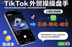 TikTok外贸操盘手,打通公域引流到私域成交全链路,低成本获取高质量海外询盘-风淘社