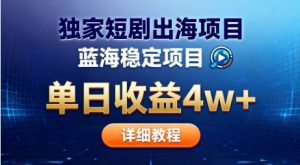 全网独家短剧出海掘金,蓝海红利,单日最高收益5w+,别卷国内了【揭秘】-风淘社