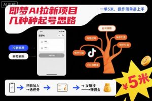 即梦AI拉新项目几种起号思路,一单5米,操作简单易上手-风淘社