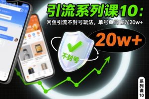 引流系列课10:闲鱼引流不封号玩法,单号单日曝光20w+-风淘社