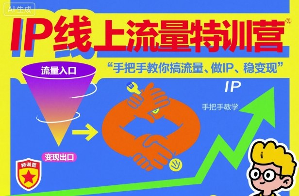 IP线上流量特训营,手把手教你搞流量、做IP、稳变现-风淘社