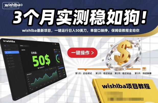 3个月实测稳如狗!wishlba最新项目,一键运行日入50美刀,单窗口躺挣,保姆级教程全给你【揭秘】-风淘社