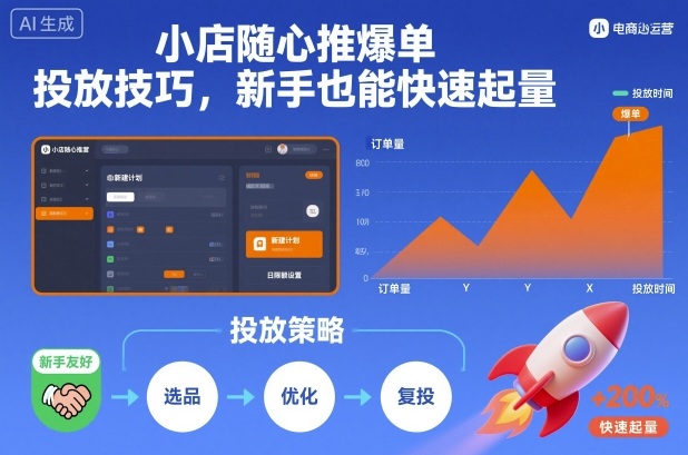 小店随心推爆单投放技巧,新手也能快速起量-风淘社