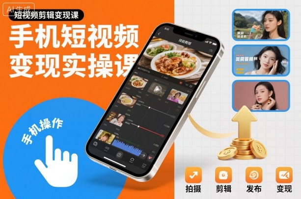 手机短视频变现实操课,短视频剪辑变现课-风淘社