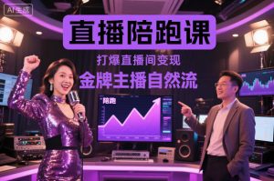 直播陪跑课,金牌主播自然流打爆直播间,复制高变现玩法-风淘社