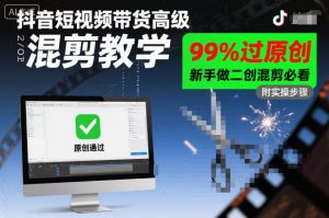 抖音短视频带货高级混剪教学,99%过原创,新手做二创混剪必看-风淘社