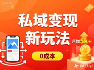 私域变现新玩法,0成本,多端引流,普通人月增收5k+-风淘社