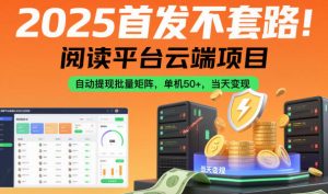 2025首发不套路!阅读平台云端项目,自动提现批量矩阵,单机50+,当天变现【揭秘】-风淘社