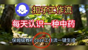 Coze扣子工作流一键生成每天认识一种中药短视频,保姆级搭建教学-风淘社