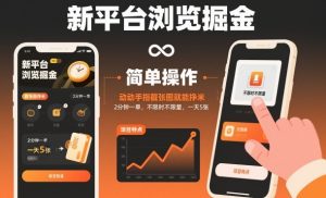 新平台浏览掘金,动动手指截张图就能挣米,2分钟一单,不限时不限量,一天5张【揭秘】-风淘社