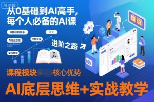 从0基础到AI高手,每个人必备的AI课,AI底层思维+实战教学-风淘社