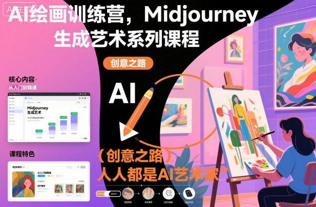 AI绘画训练营,Midjourney生成艺术系列课程,人人都是AI艺术家-风淘社