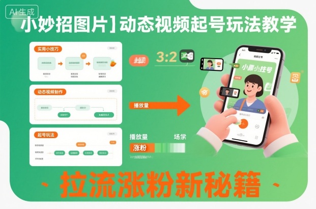 小妙招图片＋动态视频起号玩法教学，拉流涨粉新秘籍-风淘社