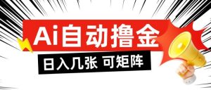 AI自动撸金,日入几张,全自动不占用时间,可矩阵批量放大操作【揭秘】-风淘社