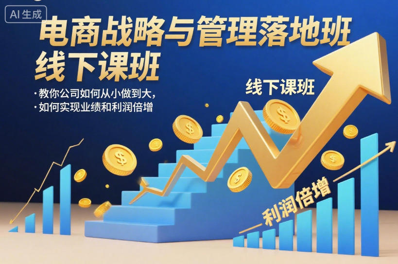 电商战略与管理落地班线下课,教你公司如何从小做到大,如何实现业绩和利润倍增【录音】-风淘社