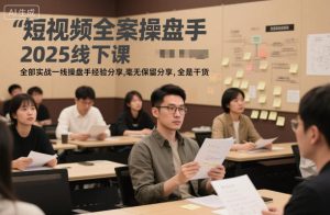 短视频全案操盘手2025线下课,全部实战一线操盘手经验分享,毫无保留分享,全是干货-风淘社