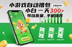 小游戏自动撸包，小白一天300+，可以批量，手机操作【揭秘】-风淘社
