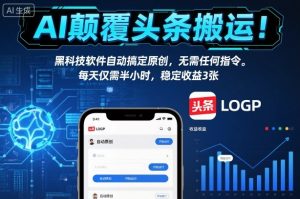 AI颠覆头条搬运！黑科技软件自动搞定原创，无需任何指令。每天仅需半小时，稳定收益3张【揭秘】-风淘社