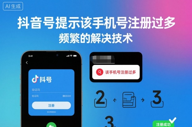 抖音号提示该手机号注册过多，频繁的解决技术-风淘社