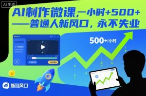 AI制作微课,一小时5张+,普通人新风口,永不失业-风淘社