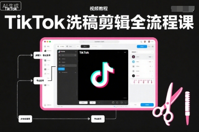 TikTok洗稿剪辑全流程课，PR洗稿剪辑全流程，TK洗稿运营课-风淘社