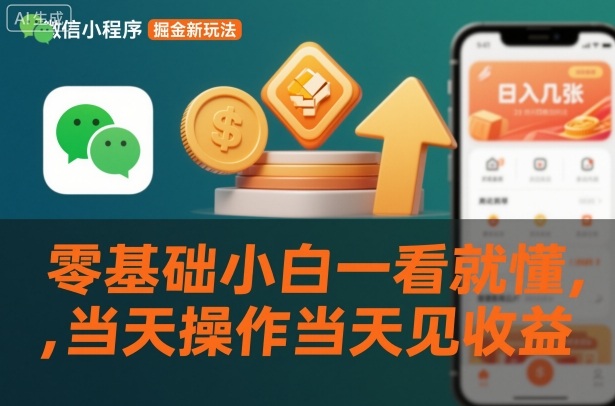微信小程序掘金新玩法,日入几张,零基础小白一看就懂,当天操作当天见收益【揭秘】-风淘社