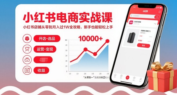 小红书电商实战课,小红书店铺从零到月入过1W全攻略,新手也能轻松上手-风淘社