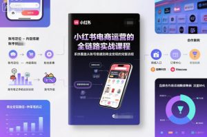 小红书电商运营的全链路实战课程,系统覆盖从账号搭建到商业变现的完整流程-风淘社