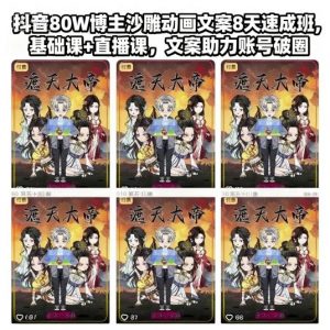 抖音80W博主沙雕动画文案8天速成班，基础课+直播课，文案助力账号破圈-风淘社