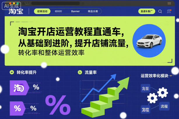 淘宝开店运营教程直通车,从基础到进阶,提升店铺流量,转化率和整体运营效率(更新11月)-风淘社