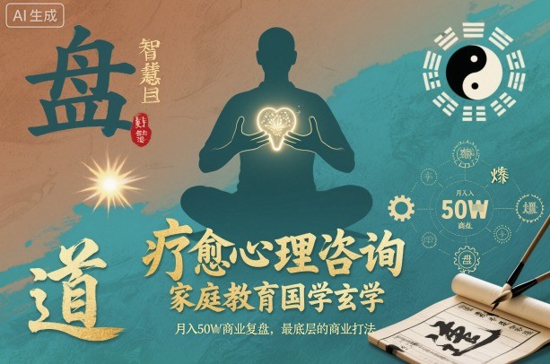 疗愈心理咨询，家庭教育国学玄学，月入50个商业复盘，最底层的商业打法-风淘社