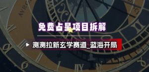 免费占星项目拆解_测测拉新玄学赛道,蓝海开局-风淘社