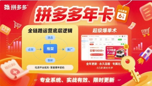 拼多多年卡,拼多多全链路运营底层逻辑,超级爆单术【更新10月】-风淘社