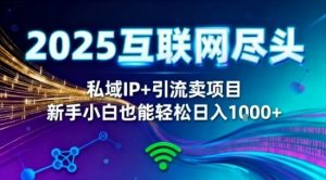 2025网创尽头王炸项目！私域IP+精准引流，新手小白在家躺賺日入1k，零经验也能上手【揭秘】-风淘社