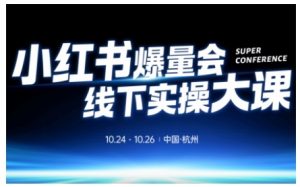 小红书爆量会线下实操大课（杭州10月24-26号）,不废话，上实操，从0到1爆店实操方案-风淘社