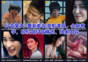 抖音某大V最新影视混剪课程,全新教学,轻松进抖音精选、独家内容-风淘社