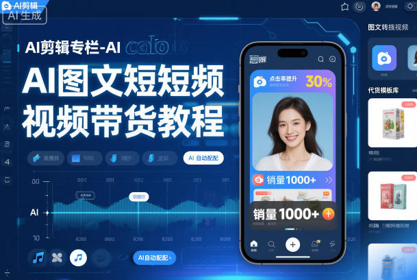 AI剪辑专栏-AI图文短视频带货教程-风淘社