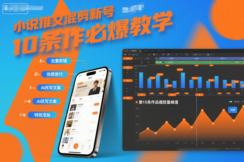 小说推文混剪新号10条必爆教学,伪原创10条作品必爆技巧-风淘社