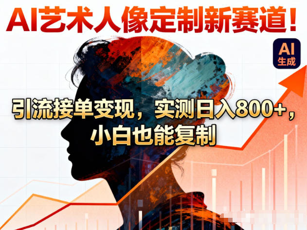 AI艺术人像定制新赛道!引流接单变现,实测日入8张+,小白也能复制-风淘社