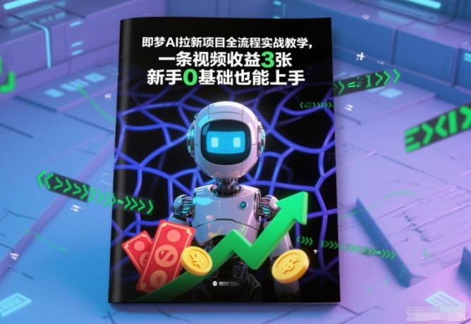 即梦AI拉新项目全流程实战教学，一条视频收益3张，新手0基础也能上手-风淘社